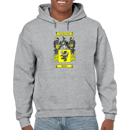 Mattes Grey Unisex Coat of Arms Hooded Sweatshirt