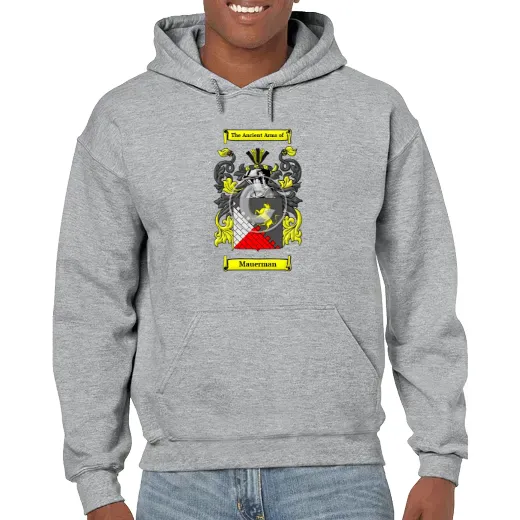 Mauerman Grey Unisex Coat of Arms Hooded Sweatshirt