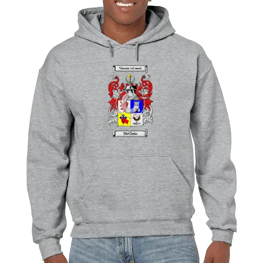 McClain Grey Unisex Coat of Arms Hooded Sweatshirt