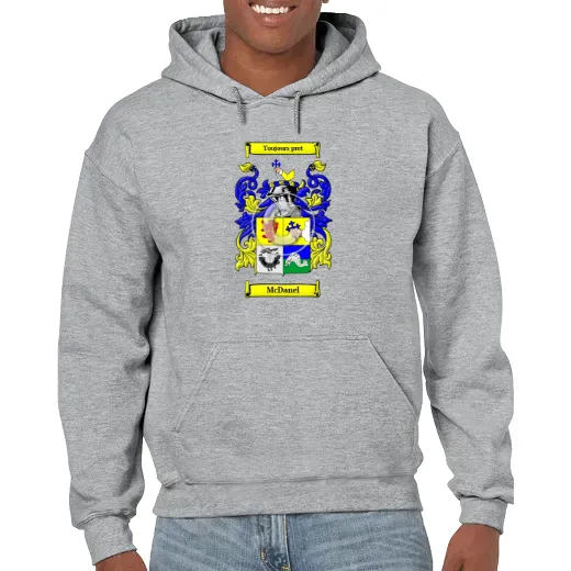 McDanel Grey Unisex Coat of Arms Hooded Sweatshirt