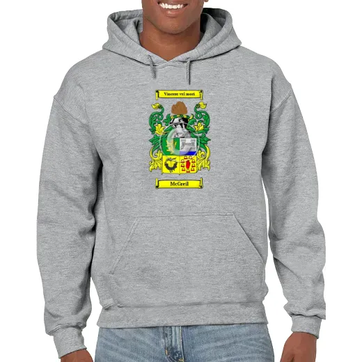 McGreil Grey Unisex Coat of Arms Hooded Sweatshirt