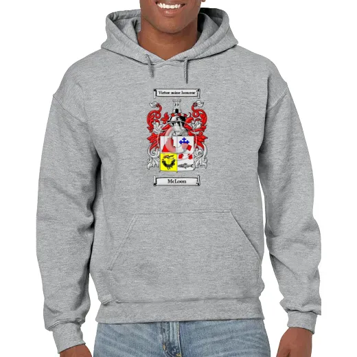 McLoon Grey Unisex Coat of Arms Hooded Sweatshirt