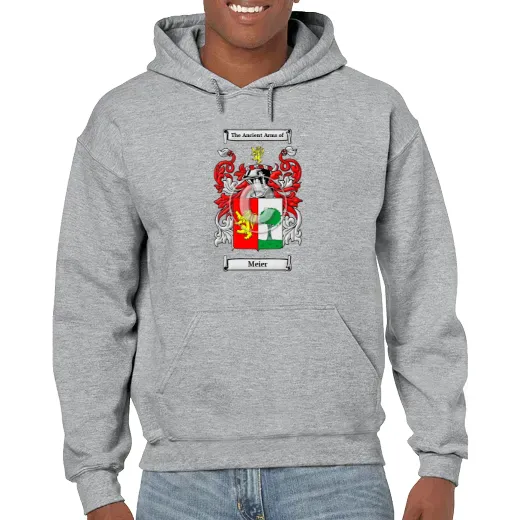 Meier Grey Unisex Coat of Arms Hooded Sweatshirt
