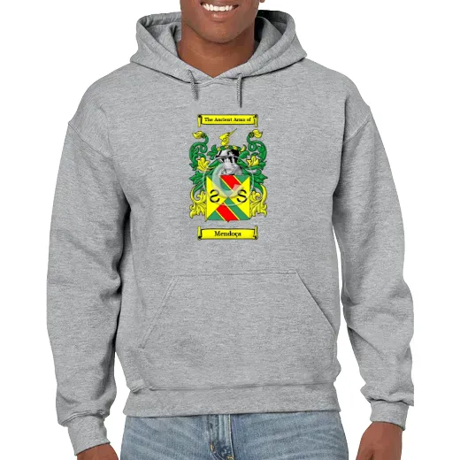 Mendoça Grey Unisex Coat of Arms Hooded Sweatshirt