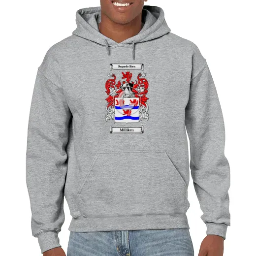 Milliken Grey Unisex Coat of Arms Hooded Sweatshirt