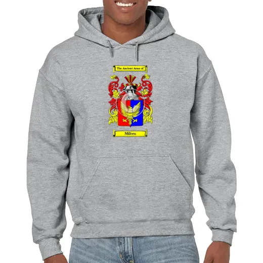 Milten Grey Unisex Coat of Arms Hooded Sweatshirt