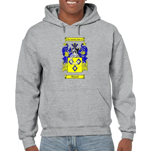 Minard Grey Unisex Coat of Arms Hooded Sweatshirt