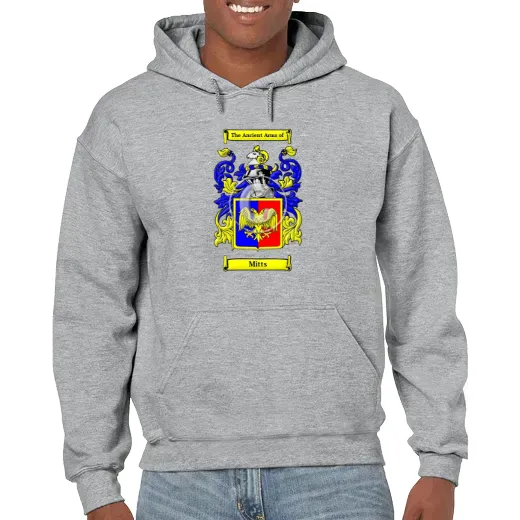 Mitts Grey Unisex Coat of Arms Hooded Sweatshirt