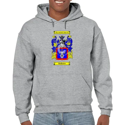 Molinero Grey Unisex Coat of Arms Hooded Sweatshirt