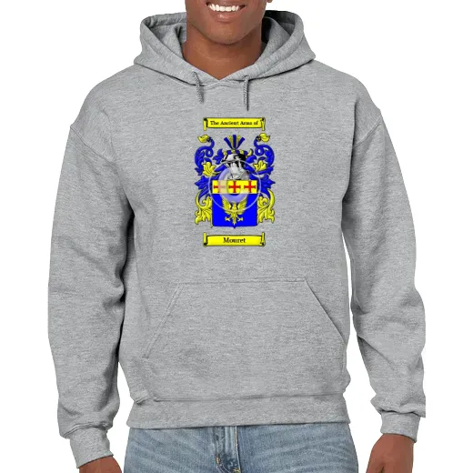 Mouret Grey Unisex Coat of Arms Hooded Sweatshirt