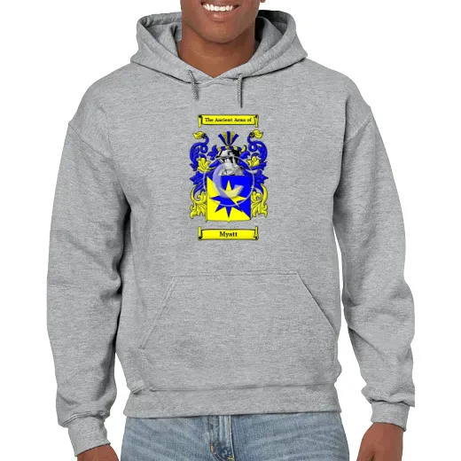 Myatt Grey Unisex Coat of Arms Hooded Sweatshirt