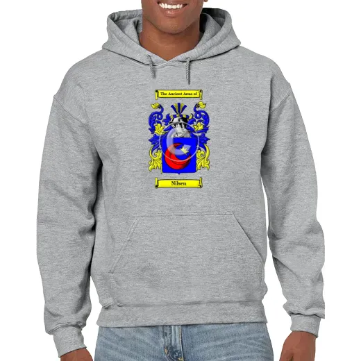 Nilsen Grey Unisex Coat of Arms Hooded Sweatshirt