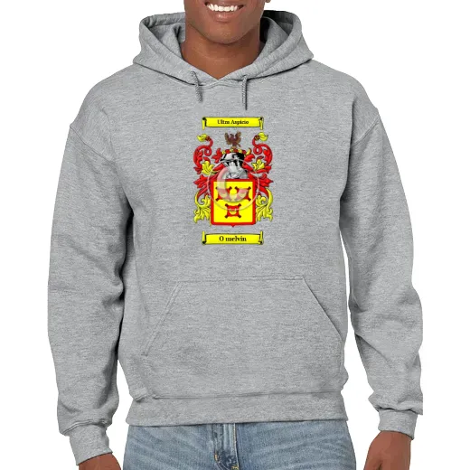 O melvin Grey Unisex Coat of Arms Hooded Sweatshirt