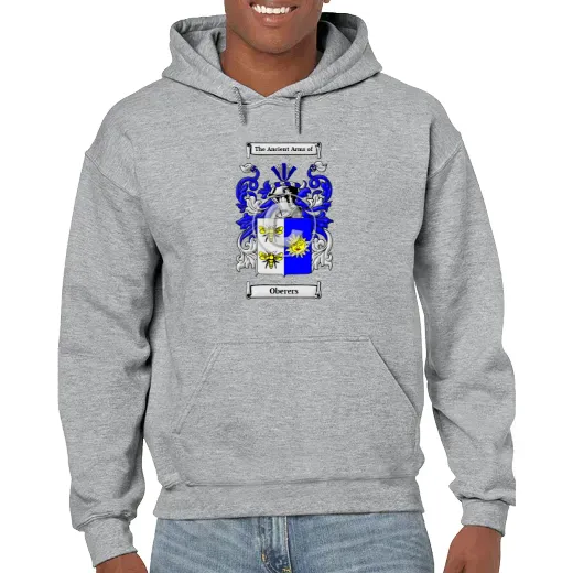 Oberers Grey Unisex Coat of Arms Hooded Sweatshirt