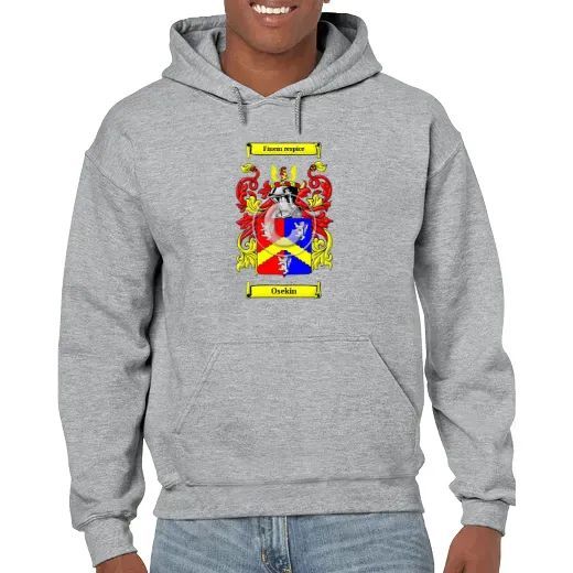 Osekin Grey Unisex Coat of Arms Hooded Sweatshirt