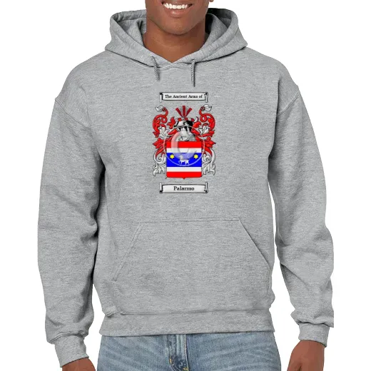 Palarmo Grey Unisex Coat of Arms Hooded Sweatshirt