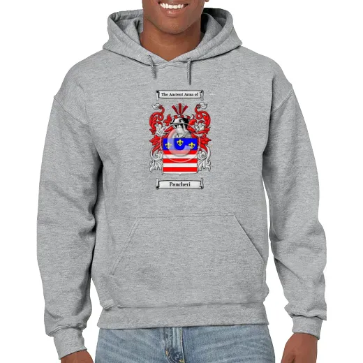 Pancheri Grey Unisex Coat of Arms Hooded Sweatshirt