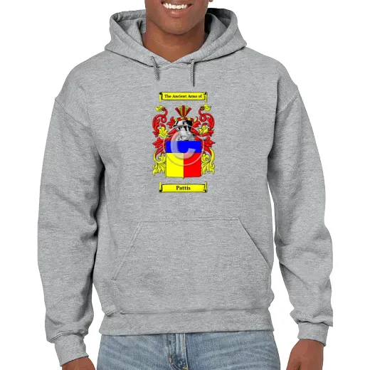 Pattis Grey Unisex Coat of Arms Hooded Sweatshirt