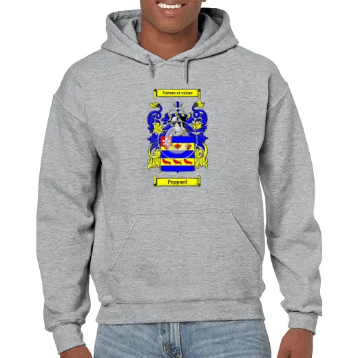 Peppard Grey Unisex Coat of Arms Hooded Sweatshirt
