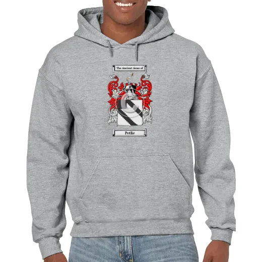 Petlie Grey Unisex Coat of Arms Hooded Sweatshirt