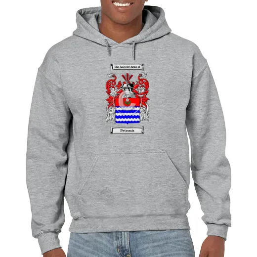 Petronis Grey Unisex Coat of Arms Hooded Sweatshirt