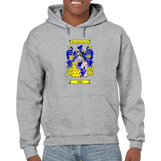Philp Grey Unisex Coat of Arms Hooded Sweatshirt