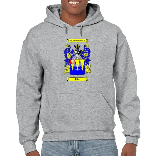Pilie Grey Unisex Coat of Arms Hooded Sweatshirt