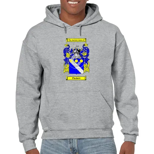 Plaskett Grey Unisex Coat of Arms Hooded Sweatshirt