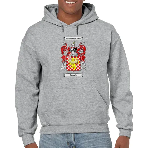 Pocock Grey Unisex Coat of Arms Hooded Sweatshirt