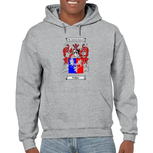 Podger Grey Unisex Coat of Arms Hooded Sweatshirt