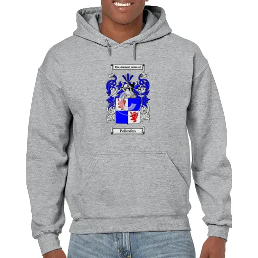 Pollexfen Grey Unisex Coat of Arms Hooded Sweatshirt