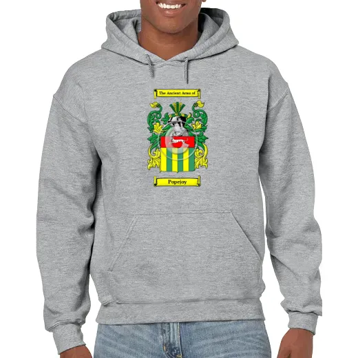 Popejoy Grey Unisex Coat of Arms Hooded Sweatshirt