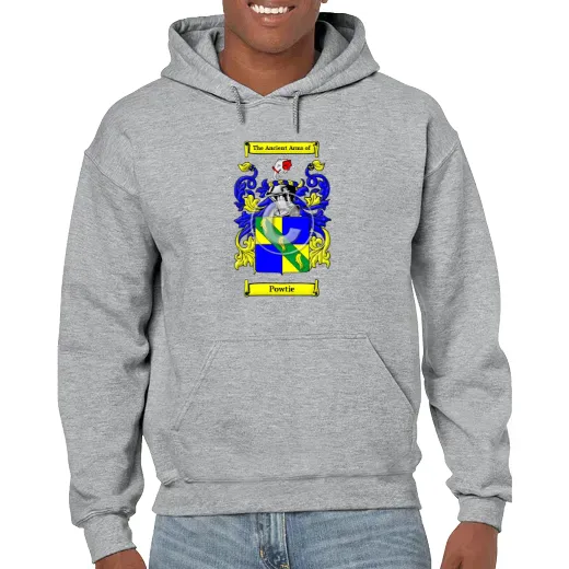 Powtie Grey Unisex Coat of Arms Hooded Sweatshirt