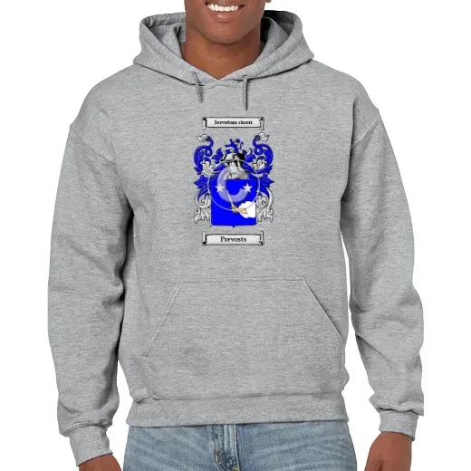 Prevosts Grey Unisex Coat of Arms Hooded Sweatshirt