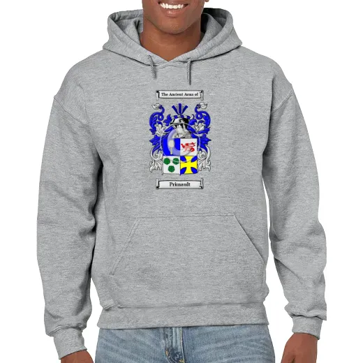Primault Grey Unisex Coat of Arms Hooded Sweatshirt