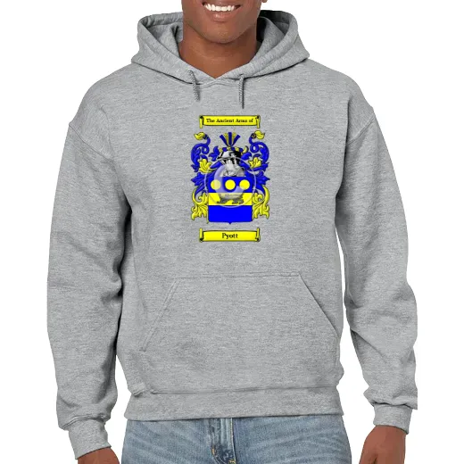 Pyott Grey Unisex Coat of Arms Hooded Sweatshirt