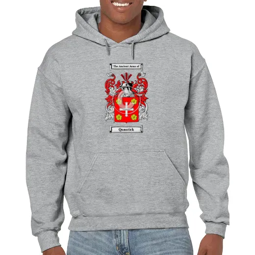 Quantick Grey Unisex Coat of Arms Hooded Sweatshirt