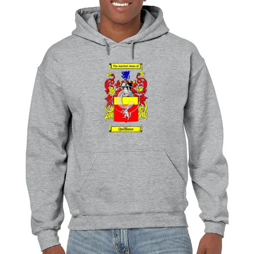 Quilliane Grey Unisex Coat of Arms Hooded Sweatshirt