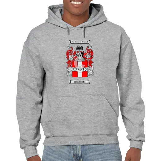 Randolphs Grey Unisex Coat of Arms Hooded Sweatshirt