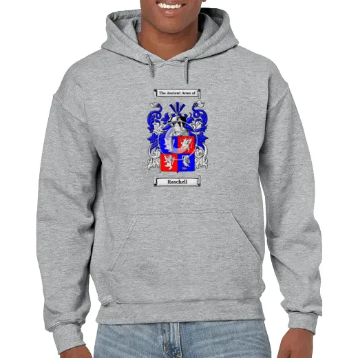 Raschell Grey Unisex Coat of Arms Hooded Sweatshirt