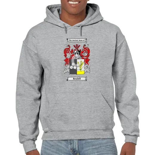Rendell Grey Unisex Coat of Arms Hooded Sweatshirt