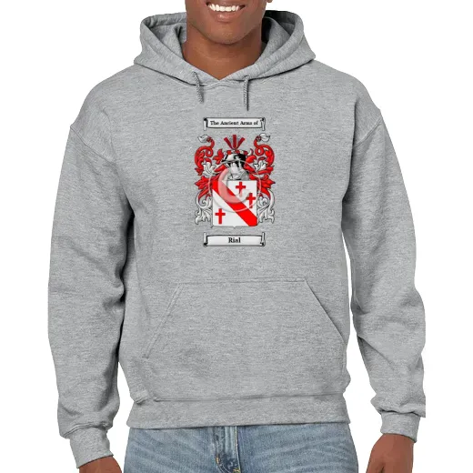 Rial Grey Unisex Coat of Arms Hooded Sweatshirt