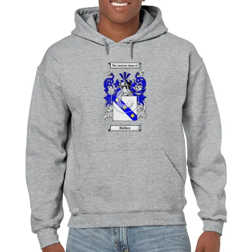 Richez Grey Unisex Coat of Arms Hooded Sweatshirt