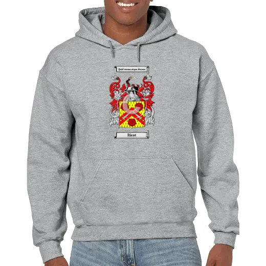 Ricot Grey Unisex Coat of Arms Hooded Sweatshirt