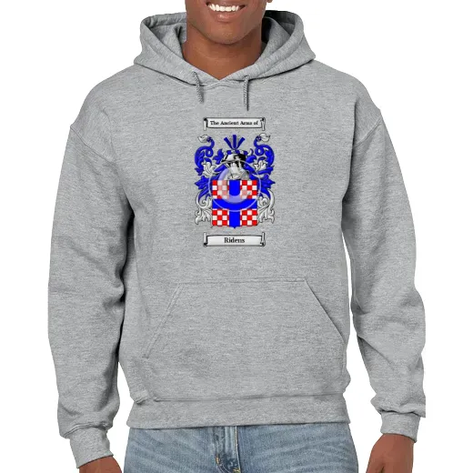 Ridens Grey Unisex Coat of Arms Hooded Sweatshirt