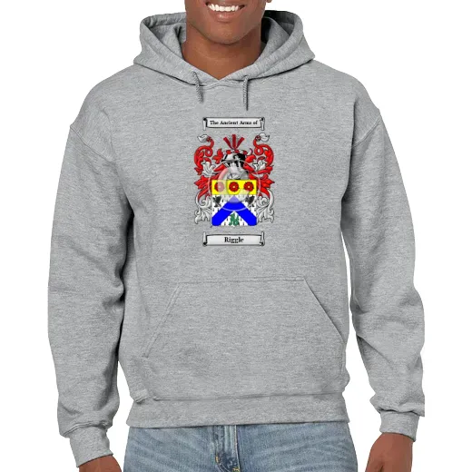Riggle Grey Unisex Coat of Arms Hooded Sweatshirt