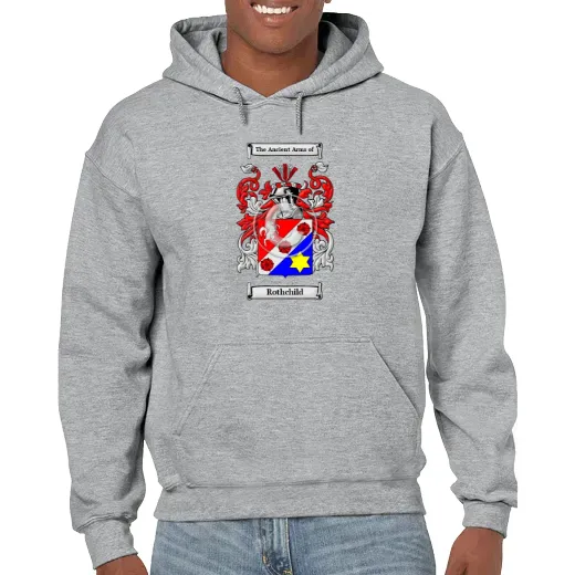 Rothchild Grey Unisex Coat of Arms Hooded Sweatshirt