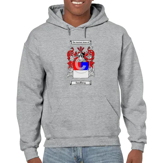 Sandberg Grey Unisex Coat of Arms Hooded Sweatshirt