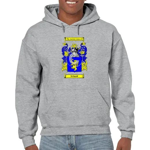 Schmid Grey Unisex Coat of Arms Hooded Sweatshirt