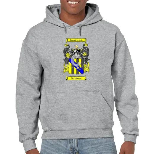 Serginson Grey Unisex Coat of Arms Hooded Sweatshirt
